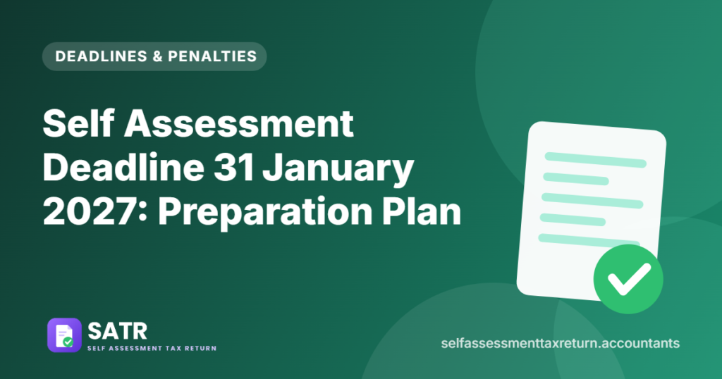 Self Assessment Deadline 31 January 2027: Preparation Plan